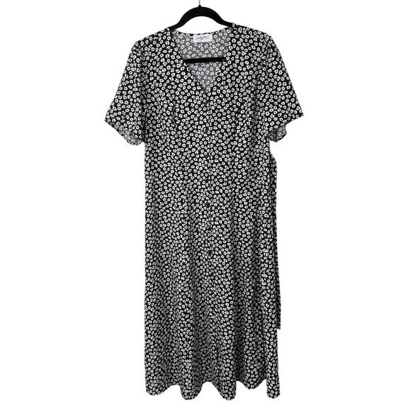 Carly Jean Los Angeles Women's Elise Dress Midi Button Down Tie Waist Floral L - Picture 1 of 10